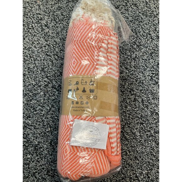 Turkish Cotton Blue & White Diamond Pattern Beach Towel/ throw blanket - Picture 3 of 8